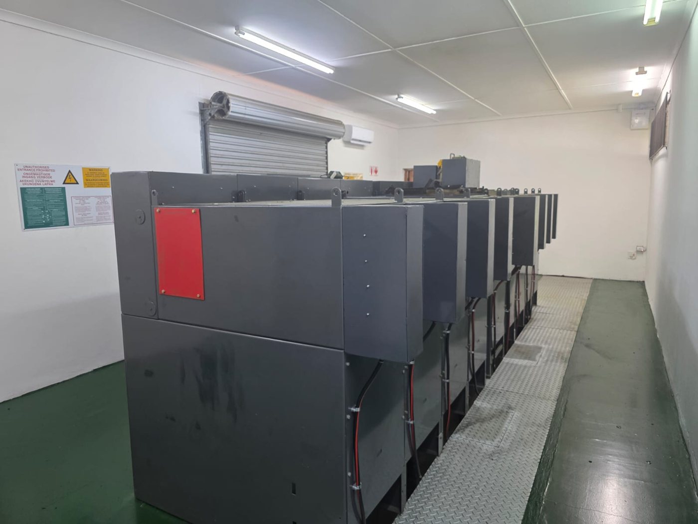 Rear view of the retrofitted switchgear lineup
